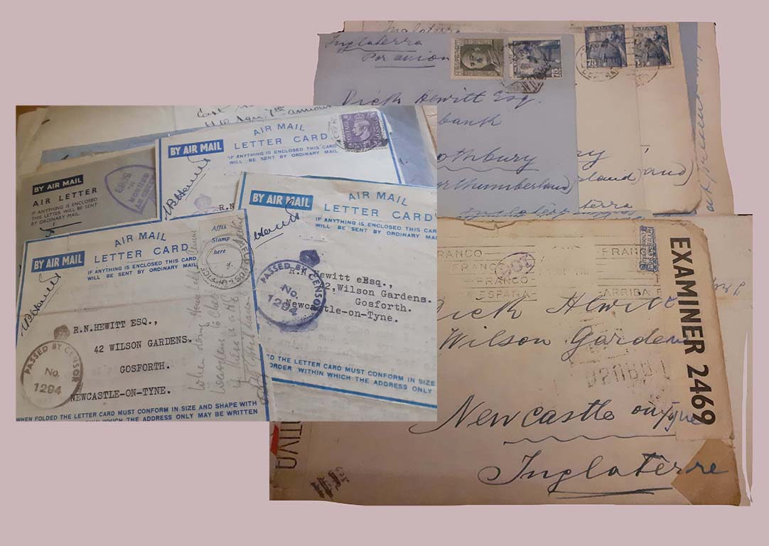 Picture Selection of Air Mail & letters from Spain during WW2 bearing Censor stamps